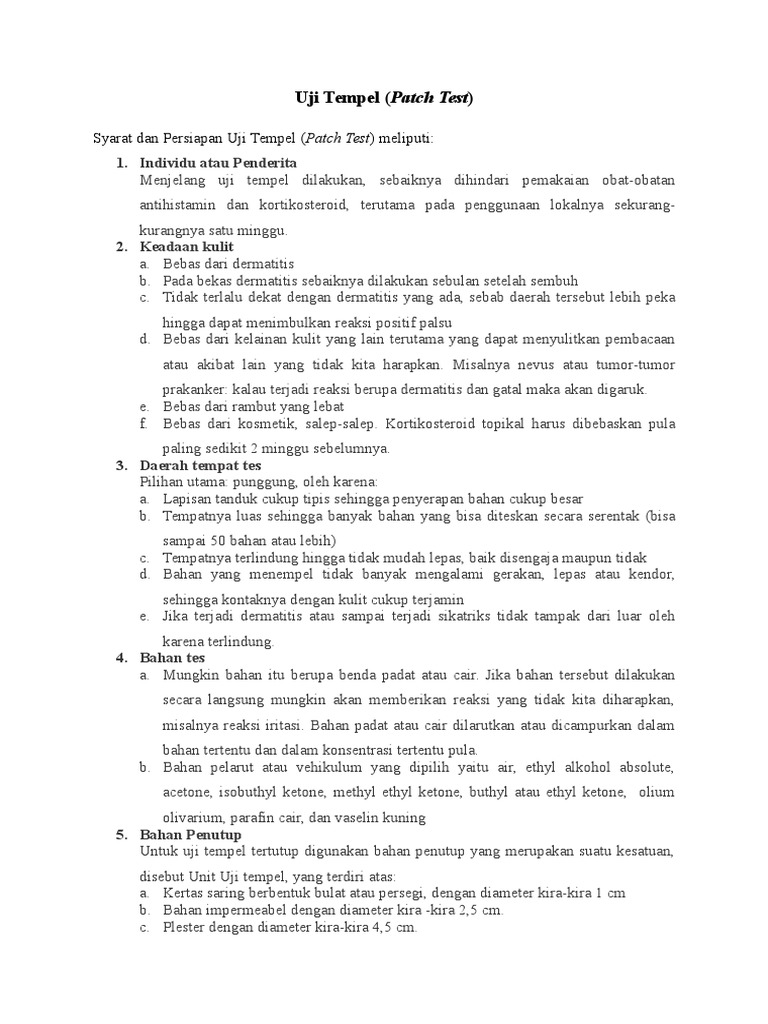 Patch Test | PDF