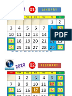 Calendar of Activities 2010