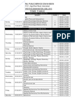 Time Table: Federal Public Service Commission
