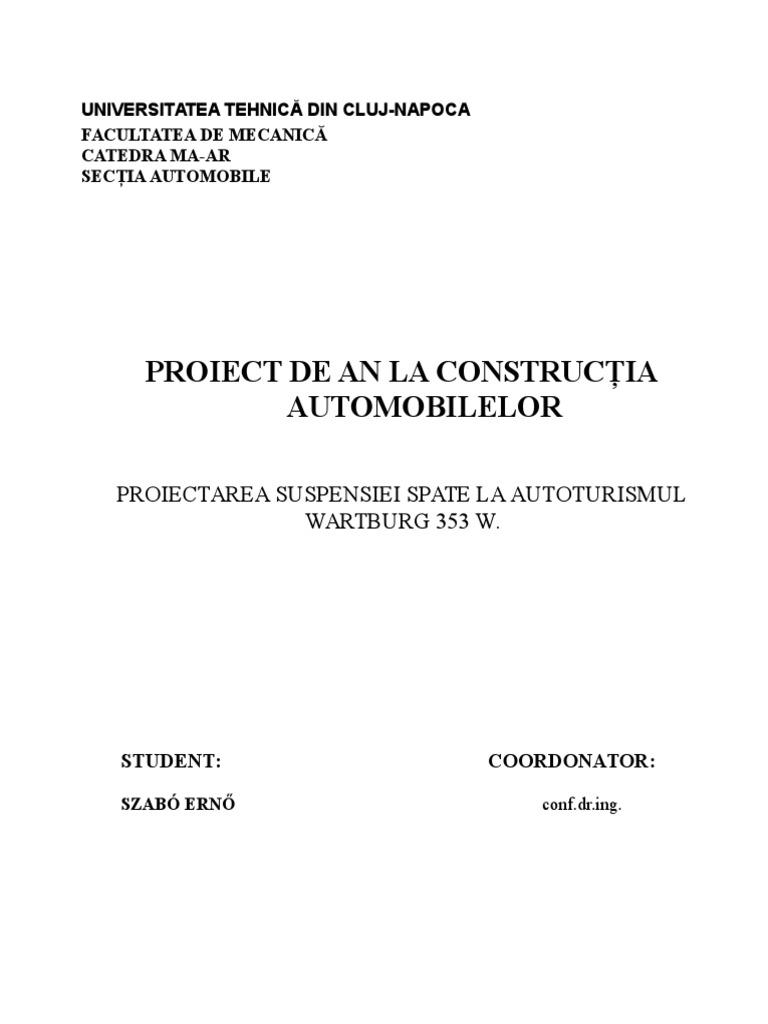 Proiect Auto | PDF