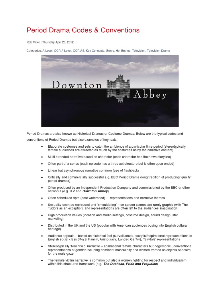 Period Drama Codes | PDF