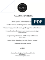 Valentine'S Menu: 5.00 Suppl