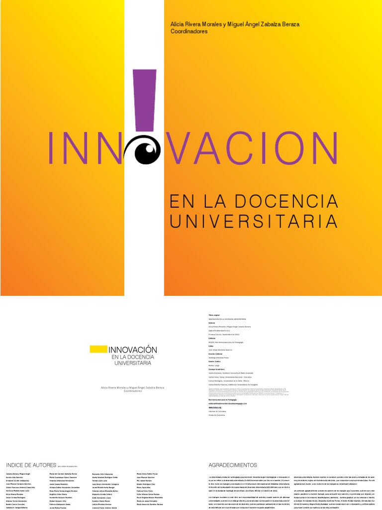 Innovacion en La Docencia Univ - (Prefacio) | PDF | Maestros | Plan de ...