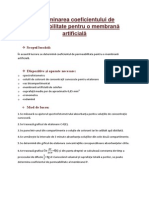 Determinarea Coeficientului de Permeabilitate Pentru o Membrana Artificiala