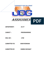 Assignment: Department: B.S It