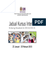 Jadual Kursus Intensif Sa 2014-2015