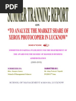 Download Project report on Xerox To analyze the market share of Xerox photocopier machine in lucknow by udayranu SN25217489 doc pdf