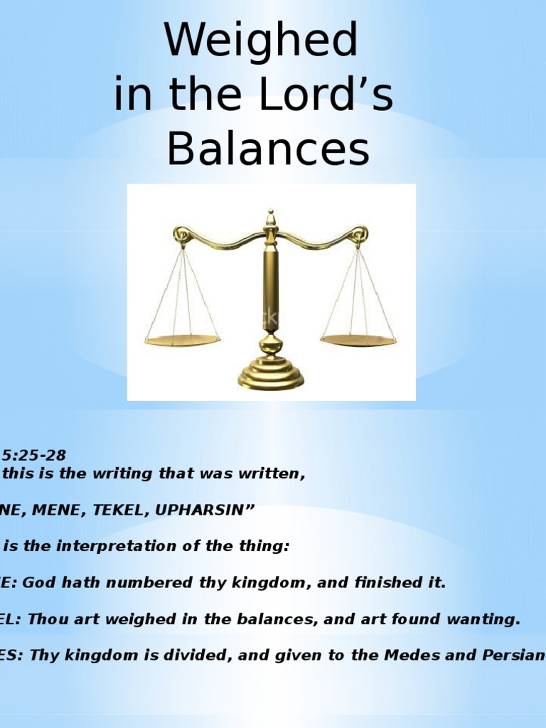 Weighed in The Lord's Balances PDF