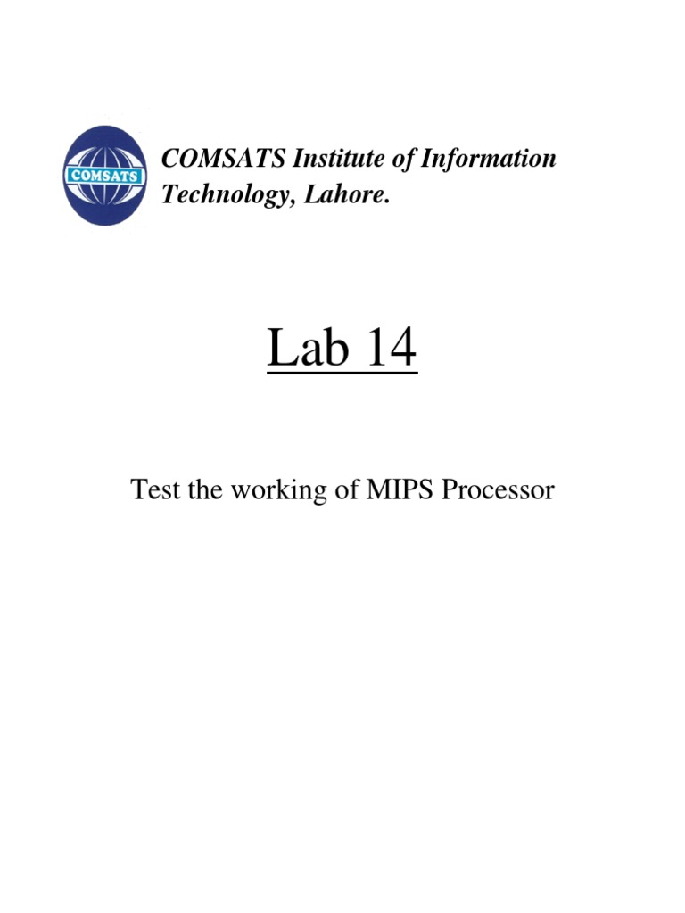 MIPS Processor Testing Lab Guide | PDF | Computers