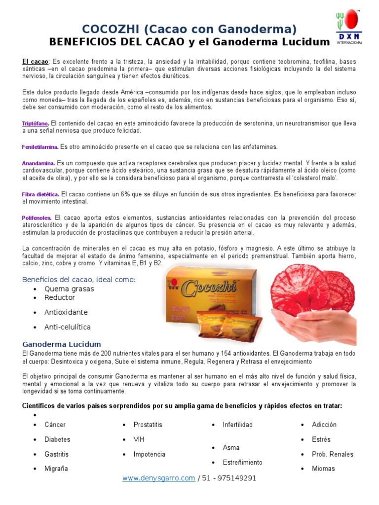 Beneficios del Cocozhi y Ganoderma | PDF | Antioxidante | Serotonina