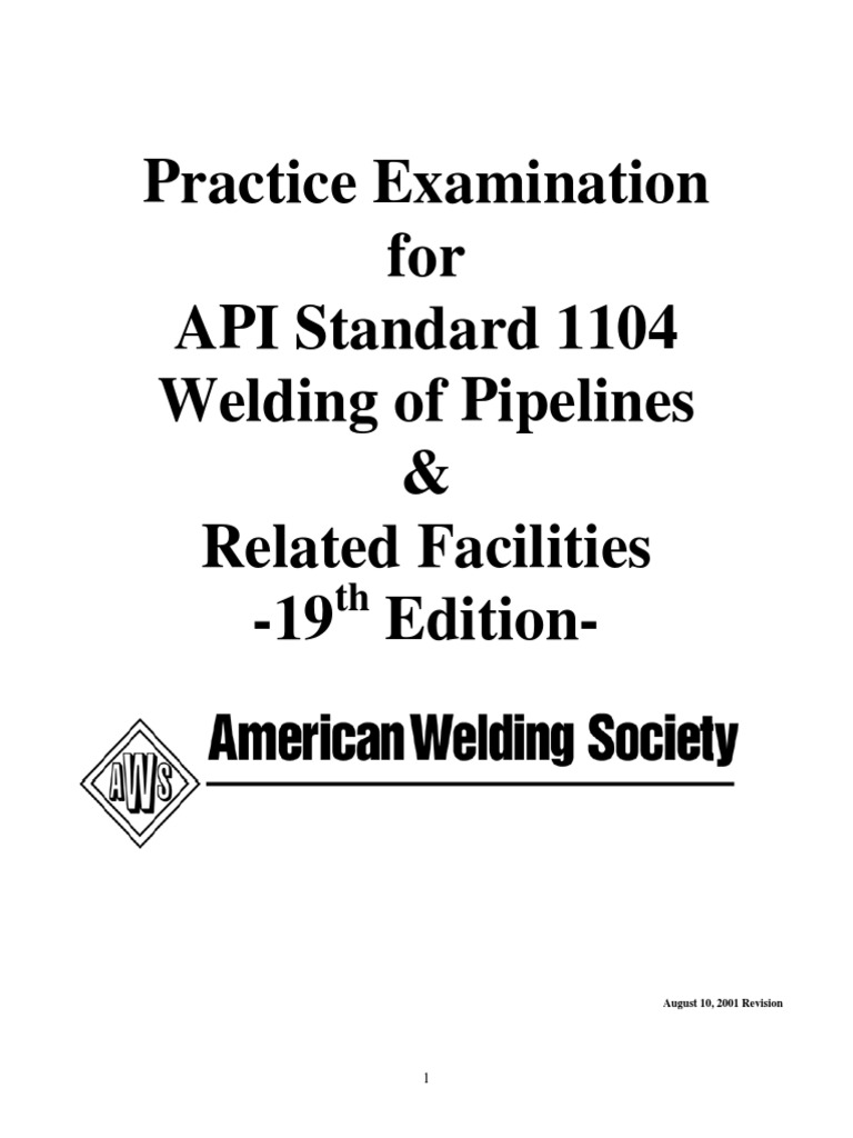 API 1104 Examination | PDF | Welding | Construction