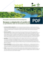 Bosques y adaptación al cambio climático Lo que deberían saber los formuladores de políticas