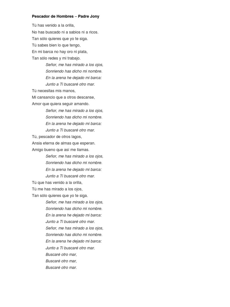 Pescador de Hombres – Padre Jony