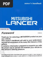 Mitsubishi Lancer Owners Handbook