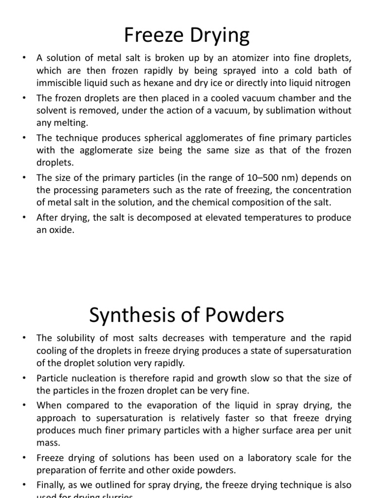 Overview of Freeze Drying Techniques | PDF | Freezing | Freeze Drying