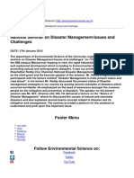 Environmental Science - National Seminar On Disaster Management-Issues and Challenges - 2012-05-21 PDF
