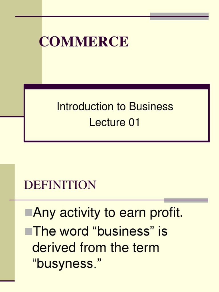 Introduction to Commerce and Business | PDF | Business
