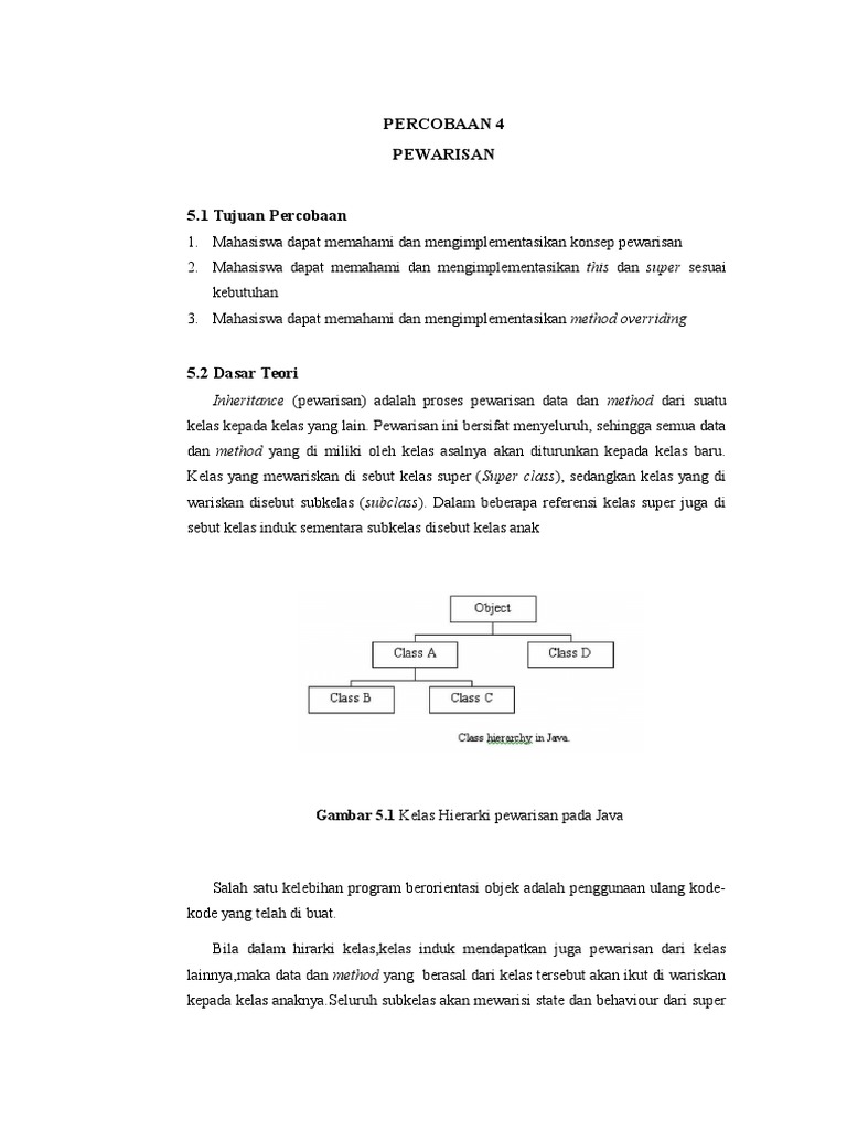Pemahaman Pewarisan dalam Java | PDF