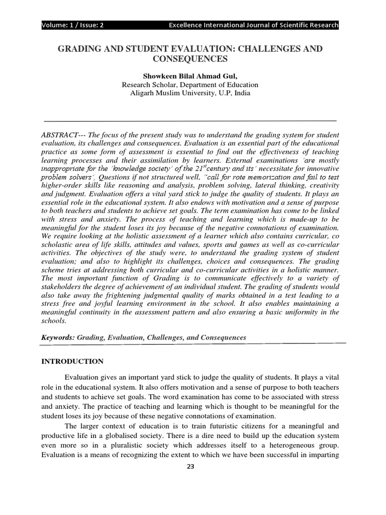 Grading System: Challenges & Solutions | PDF | Educational Assessment ...