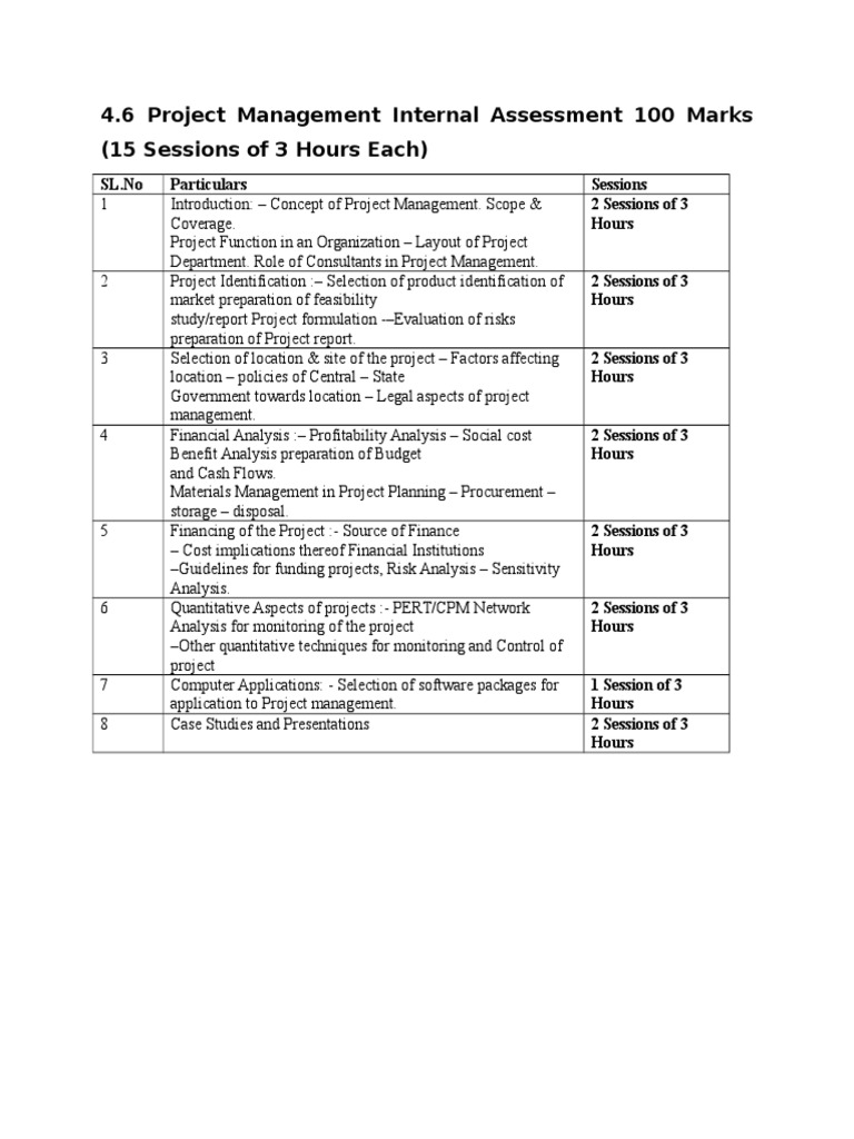 Project Management Course Outline | PDF | Business | Finance & Money ...