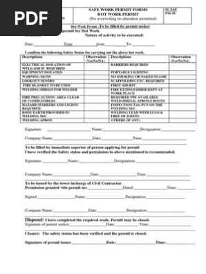 Hot Work Permit
