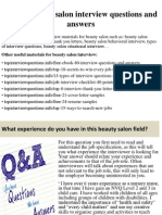 Top 10 Beauty Salon Interview Questions and Answers