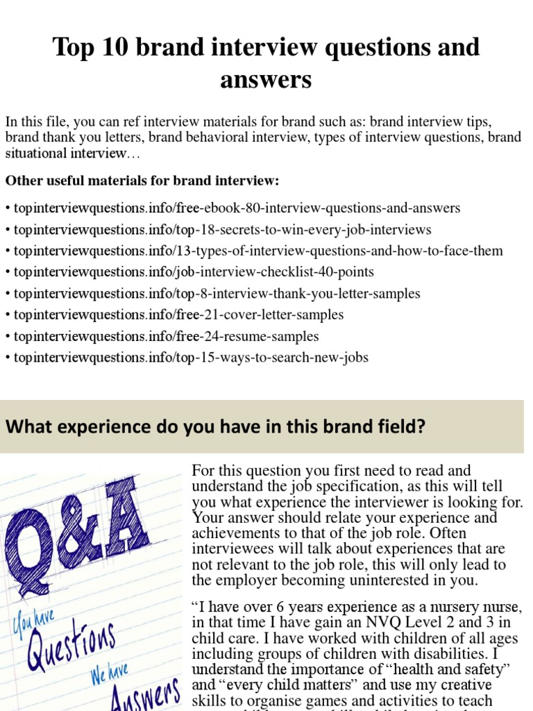 Brand Interview Prep Guide | PDF | Interview | Job Interview