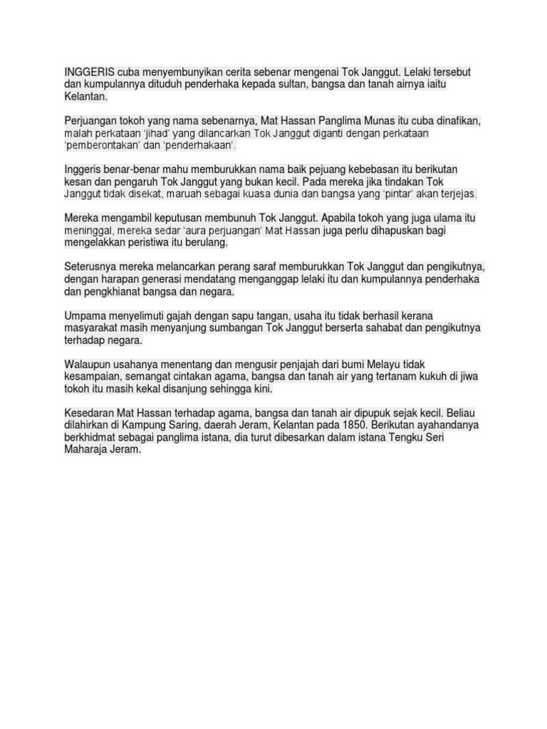 Tok Janggut Pdf