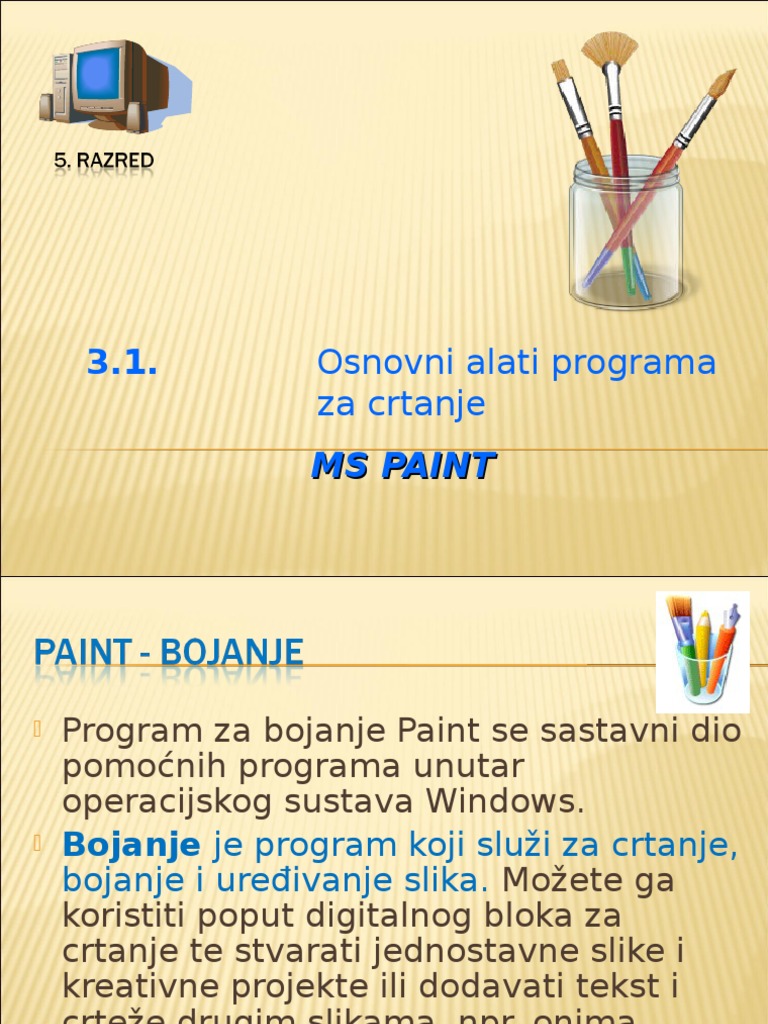 3.1. Osnove Programa Za Bojanje Paint | PDF