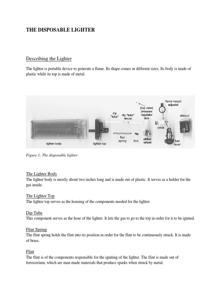 Anatomy of a Disposable Lighter | PDF | Home & Garden