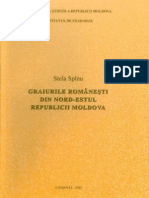 Stela Spînu. Graiurile Româneşti Din Nord-Estul Republicii Moldova