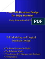 CMIS 450 Database Design Dr. Bijoy Bordoloi: Entity Relationship (E-R) Model