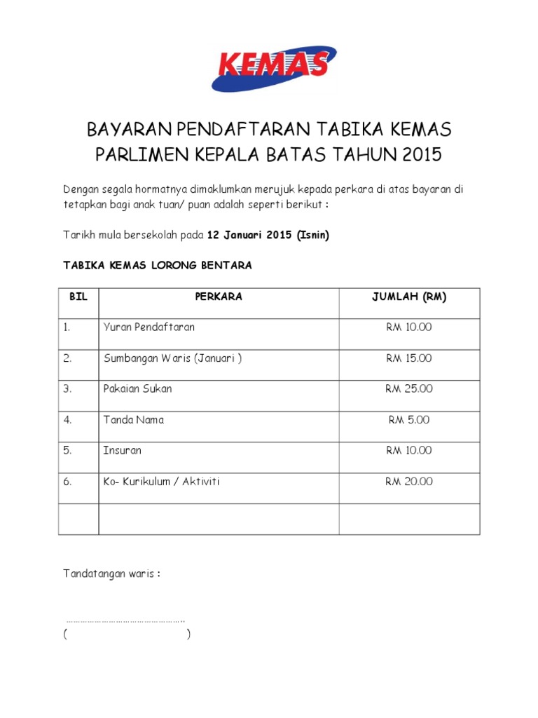 2022 kemas daftar tadika Pendaftaran Anak