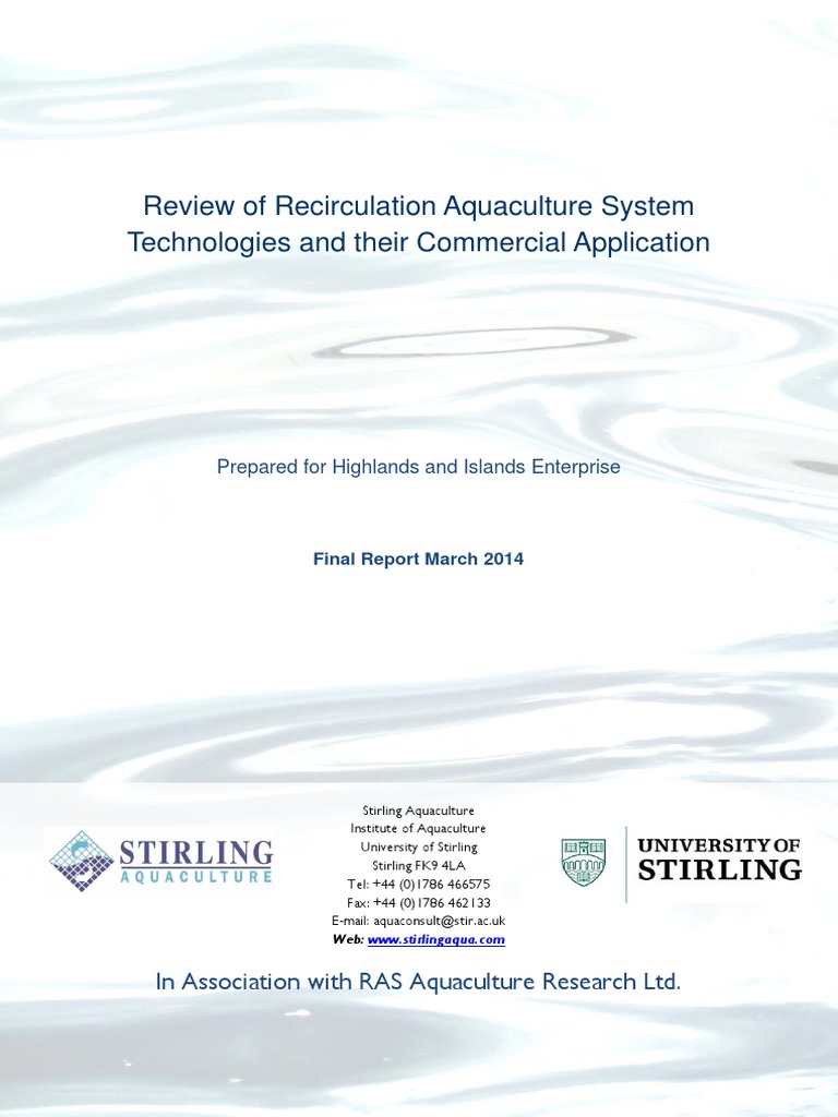 RAS Study Final Report Updated | PDF | Aquaculture | Sewage Treatment