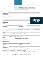 Application To Rent Residential Premises: Form 18