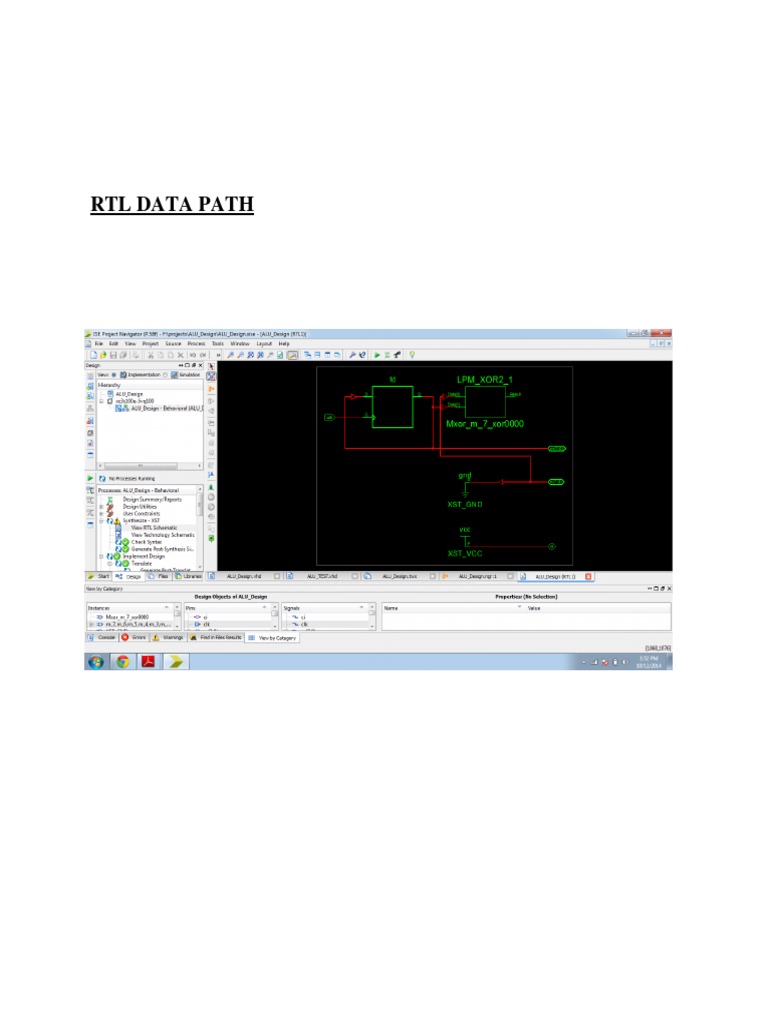 VHDL ALU Design with RTL Data Path | PDF