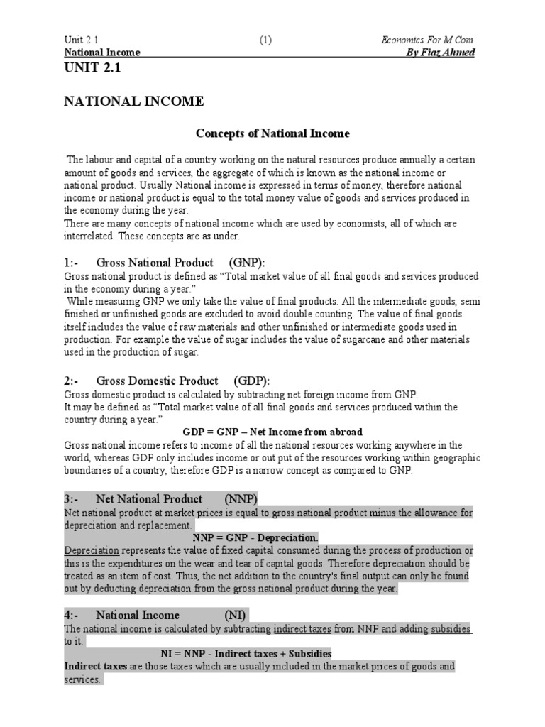 National Income 1 Circular Flow | PDF | Measures Of National Income And