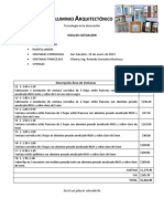 Aluminio arquitectónico - Hoja de cotización ventanas y puertas