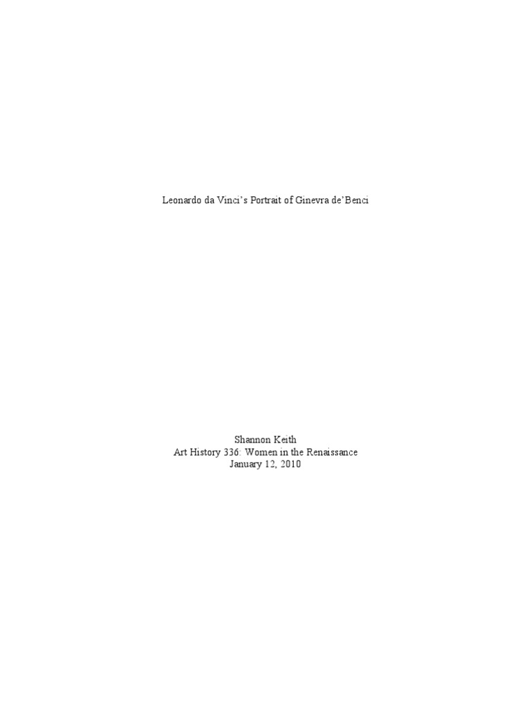 Turabian Sample Paper | Paintings