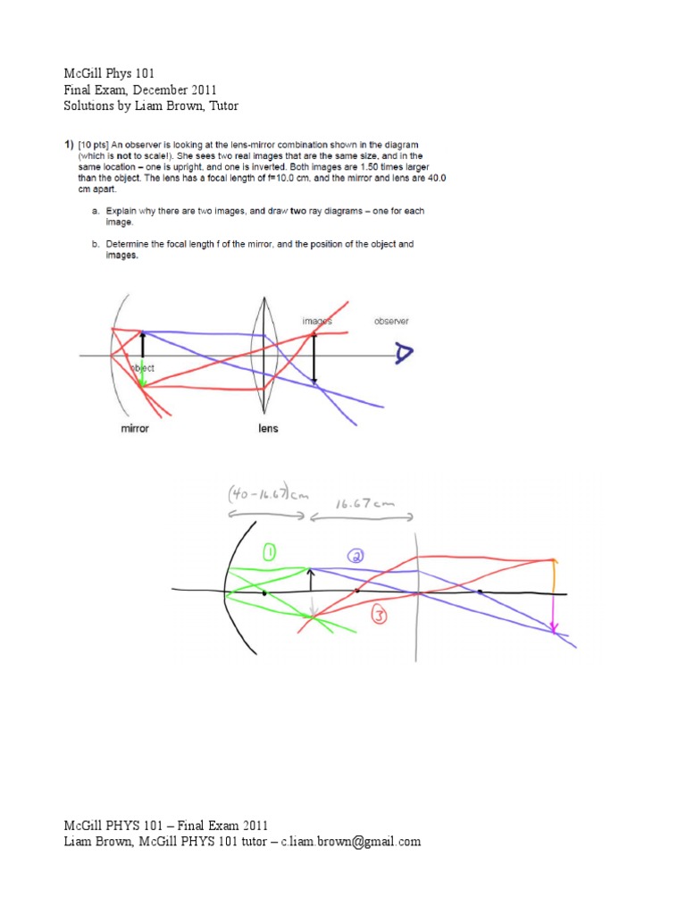 Phys 101 Final 2011 Solutions | PDF | Science & Mathematics