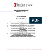 Asheville Restaurant Week at The Market Place on January 20 - 29, 2015