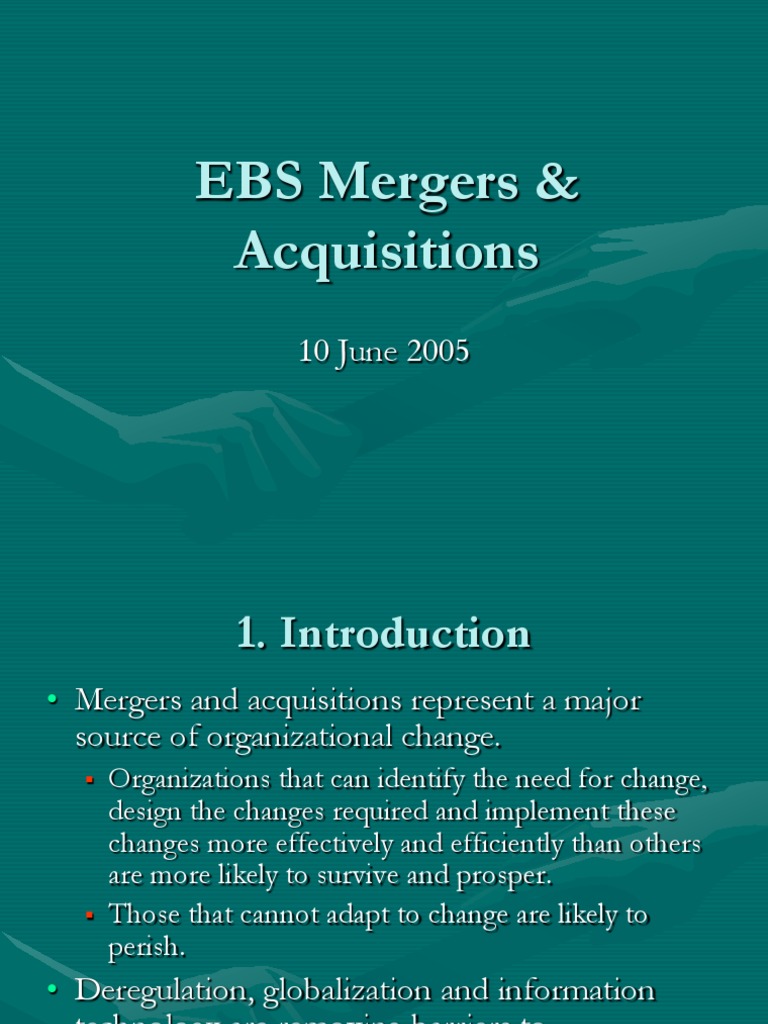 Mergers & Acquisitions Overview | PDF | Mergers And Acquisitions ...