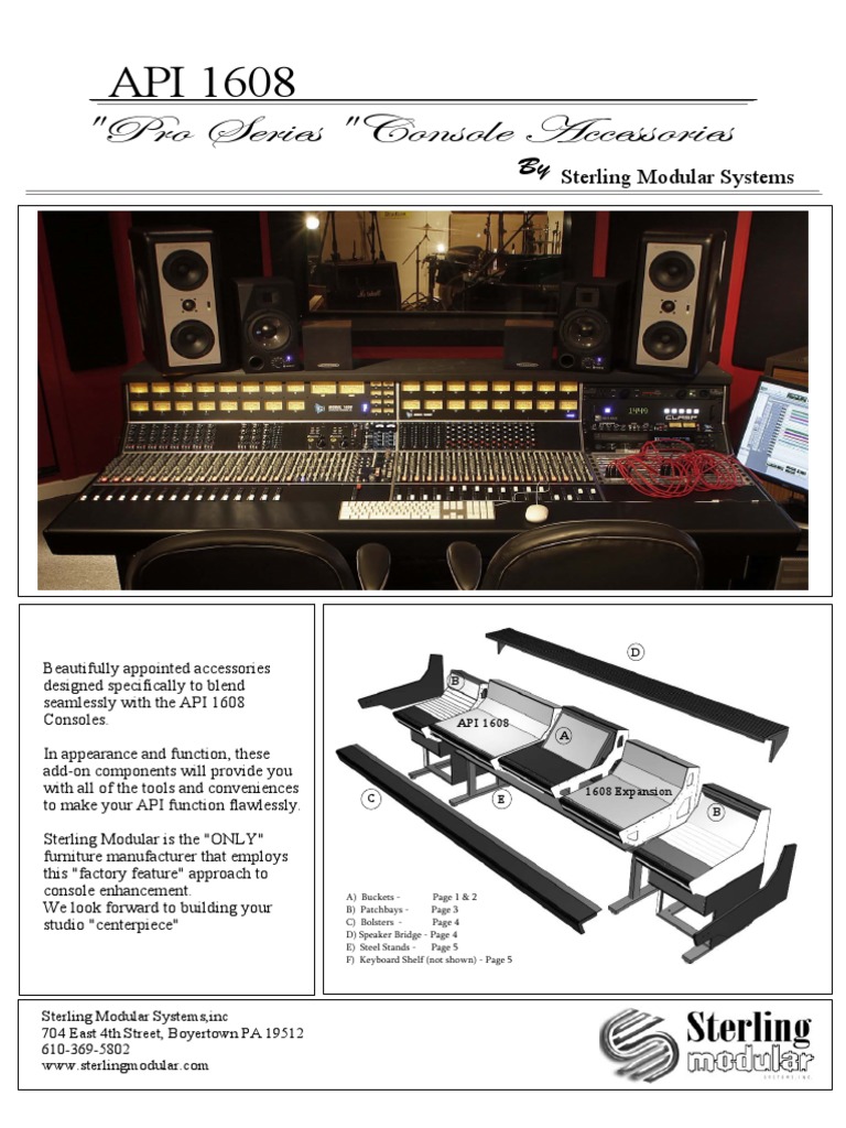 API 1608 Console Accessories Guide | PDF | Computer Monitor | Desk