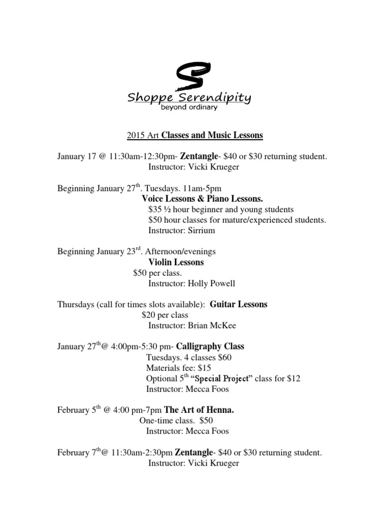 Art and Music Classes Schedule 2015 | PDF | Language Arts & Discipline