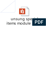 Unsung Special Items Module Instructions - Xps