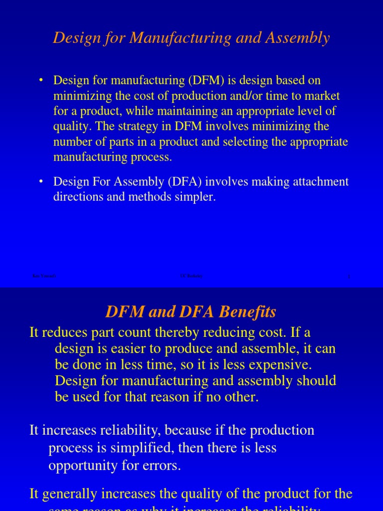 DFM and DFA Guidelines Overview | PDF