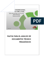 Pautas Para Analizar Doc. Téc. Pedagógicos