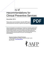 AAFP Recommendations 2014