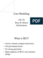 User Modeling: CIS 376 Bruce R. Maxim UM-Dearborn