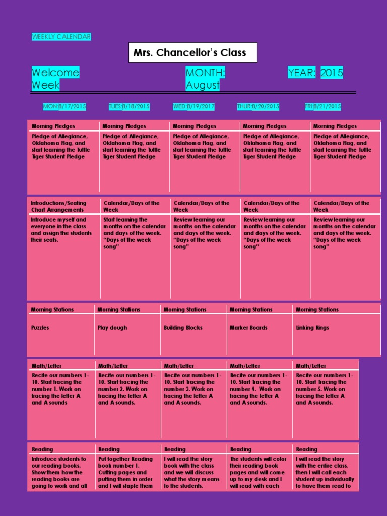 Weekly calendar for my site pdf leisure